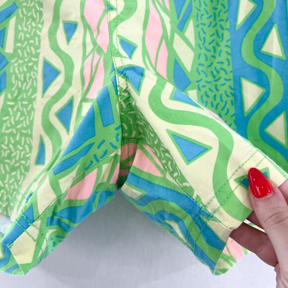 Party Pants Men's Vibrant Neon Swim Trunks XL Swimming Fun Print Pink Green 5" - Picture 6 of 8